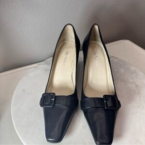 Bruno Magli Womens Black Heels Size 7.5 Classy Buckle